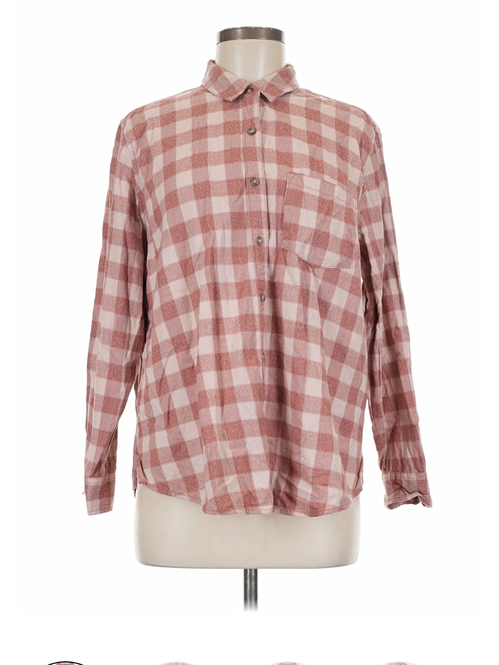 Universal Thread Pink Orange Plaid Gingham Flannel